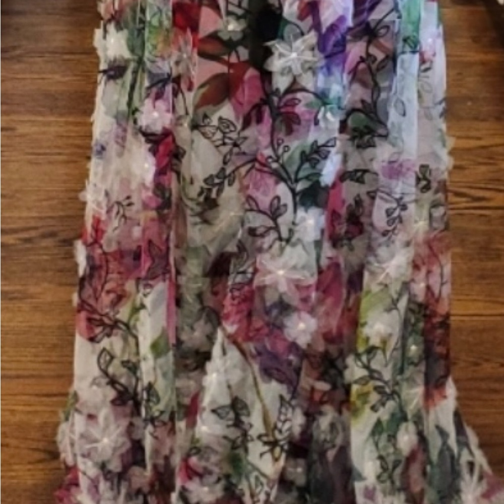 Marchesa Notte Vibrant Floral Evening Gown - Picture 3 of 10